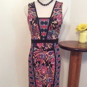 Nicole Miller | Sleeveless Dress | Geometric/floral multi color | Size XS